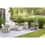 SCANDI LINEA 5 SZEMÉLYES KERTI BÚTOR SZETT JUTE TÁROLÓS ASZTALLAL - Image 2