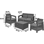 CORFU BOX MŰRATTAN KERTI BÚTOR SZETT TÁROLÓ ASZTALLAL - Image 2