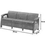 CORFU LOVE SEAT MAX MŰRATTAN KERTI 3 ÜLÉSES KANAPÉ - Image 2