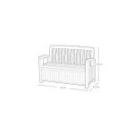 PATIO BENCH MŰANYAG KERTI PAD/TÁROLÓ 227L - Image 6